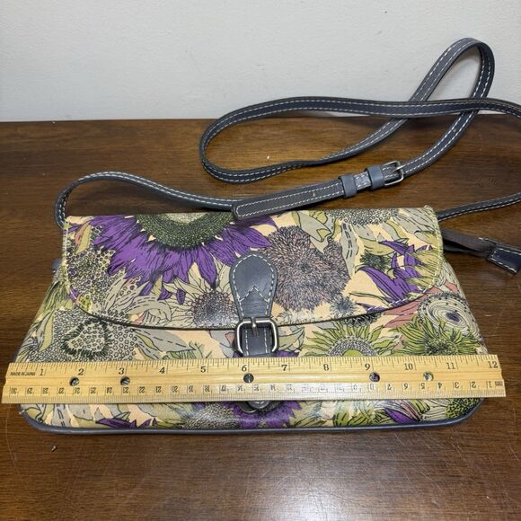 Patricia Nash Handbag Purple Sunflower Crossbody Leather - Picture 11 of 16